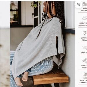 We are Amma Light Gray Knit Nursing Poncho - Comfortable Layering Wrap